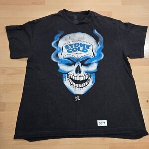 Vintage Stone Cold Steve Austin WWE Wrestling Skull T Shirt Large